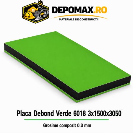 Placa BOND Verde 6018 3mm, 1500x3050mm, aluminiu 0.3mm